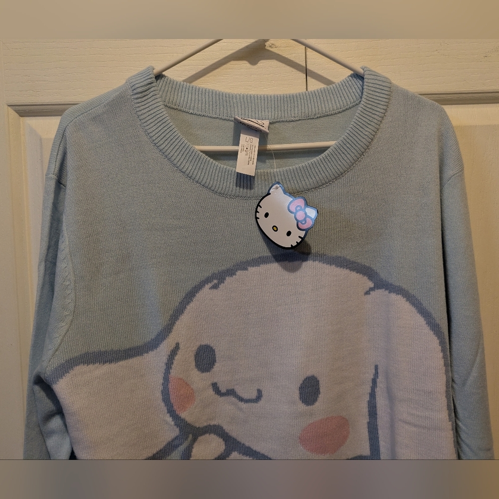 Cinnamoroll By Sanrio Crew Neck Pullover Knit Sweater Size Large New with Tags! - Picture 5 of 14